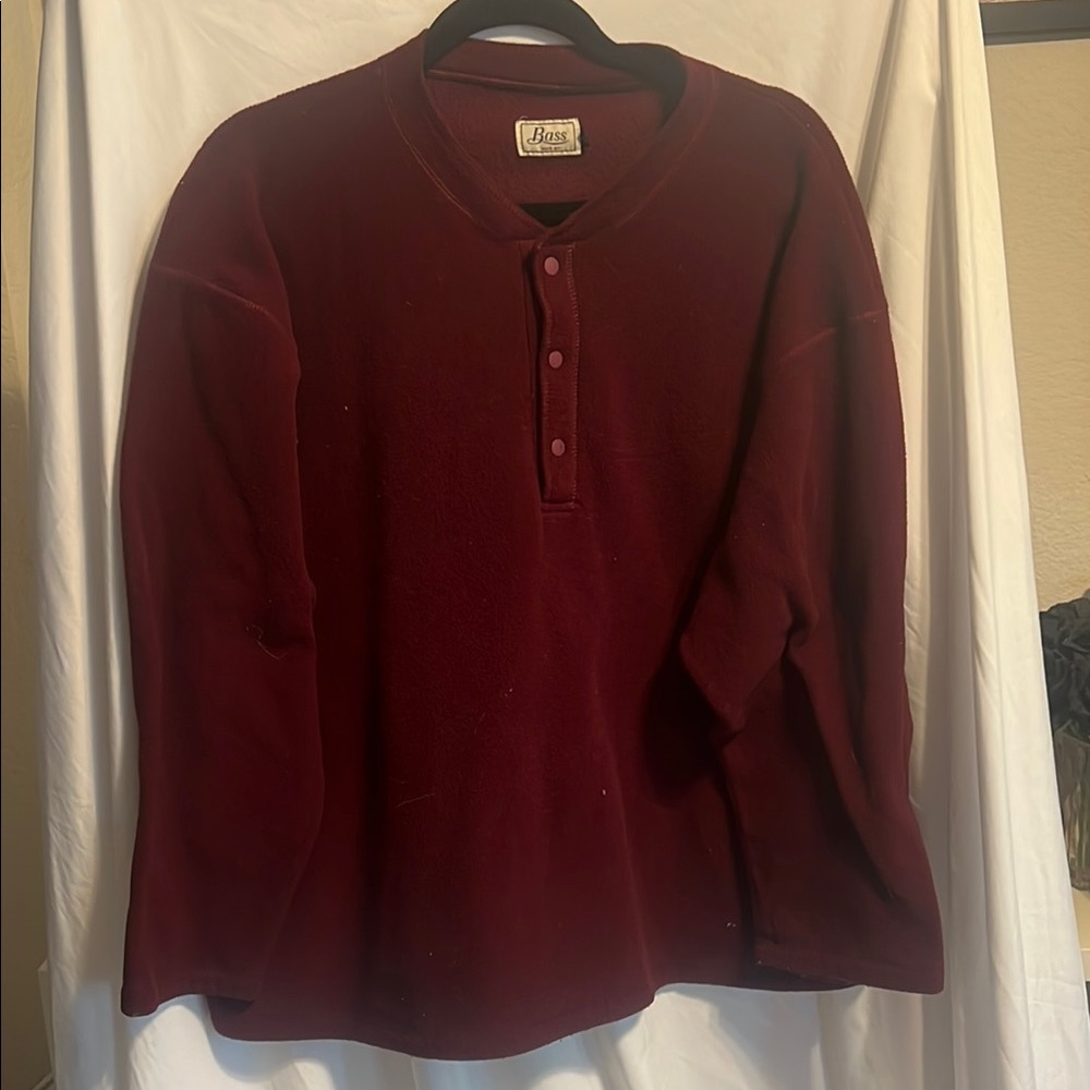 Bass Maroon Fleece Pullover – Size XL